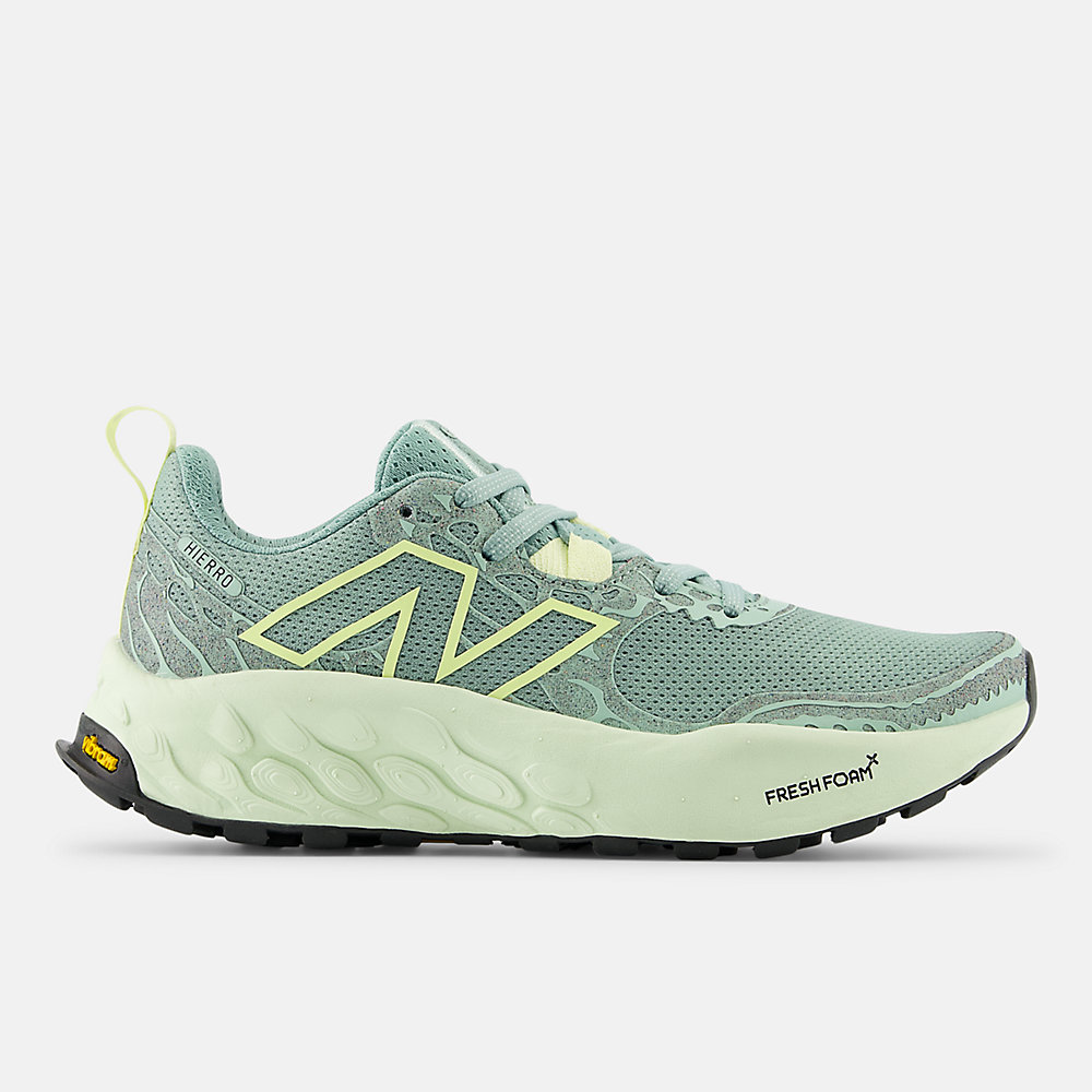 New Balance Fresh Foam X Hierro v8 Shoes Salt Marsh with Limelight and Water Cress